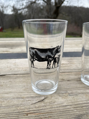 Cow Calf Pint Glasses