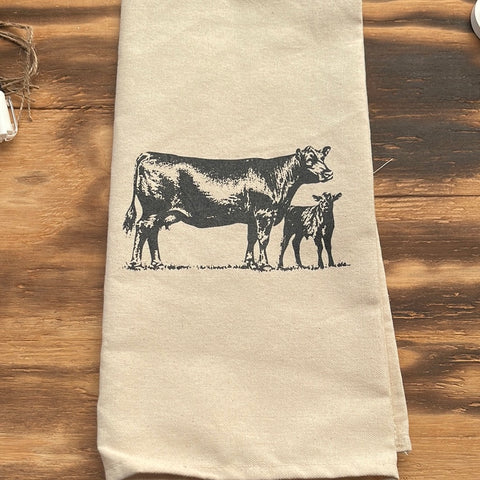 Cow Calf Canvas Towel